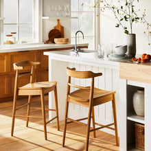 Load image into Gallery viewer, Kaysville Curved Back Wood Counter Height Barstool
