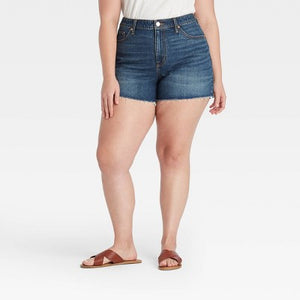 Women's Plus Size High-Rise Jean Shorts