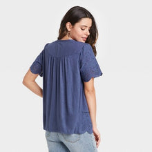 Load image into Gallery viewer, Women's Short Sleeve Eyelet Top
