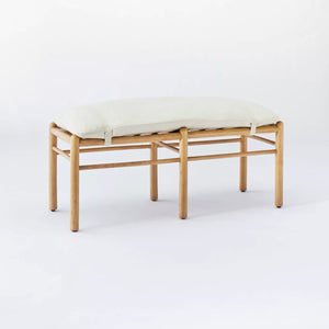Emery Wood and Upholstered Bench with Straps Natural - Threshold™ designed with Studio McGee MRM825