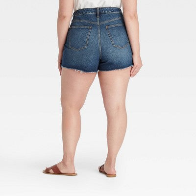 Women's Plus Size High-Rise Jean Shorts