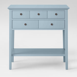 5 Drawer Console Table Acoustic Aqua 7329