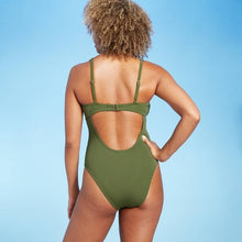 Load image into Gallery viewer, Women&#39;s Plunge Tie-Front Wrap One Piece Swimsuit
