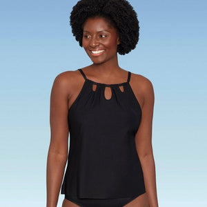 Women's Slimming Control High Neck Cut Out Tankini Top