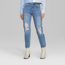 Load image into Gallery viewer, Women&#39;s High Rise Distressed Mom Jeans
