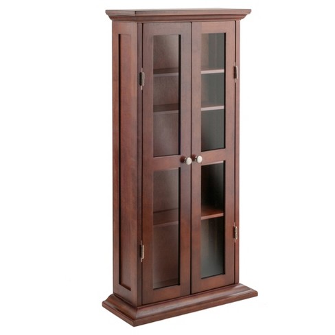 Dvd-Cd Cabinet - Antique Walnut - Winsome #9073