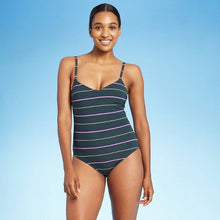 Load image into Gallery viewer, Women&#39;s High Tide Textured Stripe Modern One Piece Swimsuit
