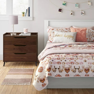 3 Drawer Modern Gallery Dresser Walnut Brown - Room Essentials™ 1184AH