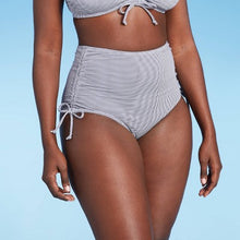 Load image into Gallery viewer, Women&#39;s Gingham Side Cinch High Waist Bikini Bottom
