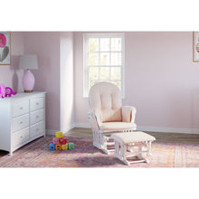 Load image into Gallery viewer, Storkcraft Hoop White Glider and Ottoman #CR1042
