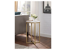 Load image into Gallery viewer, 16&quot; X Base Glam Round Side Table 2042

