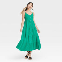 Load image into Gallery viewer, Women's Sleeveless Button-Front Tiered Dress
