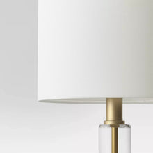 Load image into Gallery viewer, Glass Stacked Cylinder with Brass Detail Table Lamp Clear - Threshold™ 2512AH
