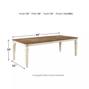 Realyn Rectangular Extendable Dining Table Chipped White - Signature Design by Ashley MRM2655