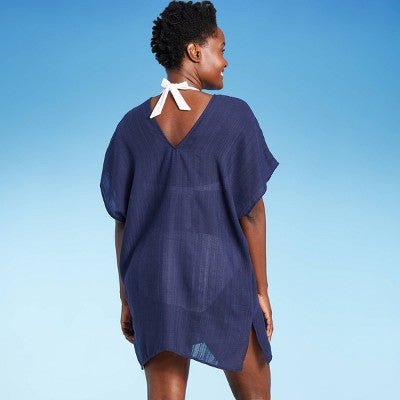 Women's Tie Front Cover up Tunic Dress