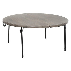 48" Round Folding Table Black/Light Gray #9600
