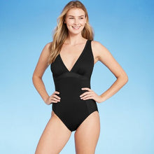 Load image into Gallery viewer, Women&#39;s Textured V-Neck One Piece Swimsuit
