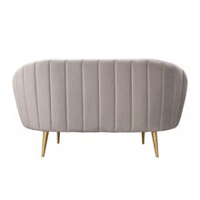 Load image into Gallery viewer, Razia Collection Channel Tufted Tub Loveseat in Pale Taupe

