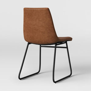 32.7 Inches (H) x 18 Inches (W) x 23.5 Inches (D) Bowden Faux Leather and Metal Dining Chairs (Set of 2)