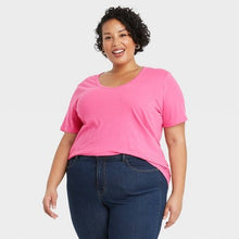 Load image into Gallery viewer, Women's Plus Size Short Sleeve V-Neck Essential T-Shirt
