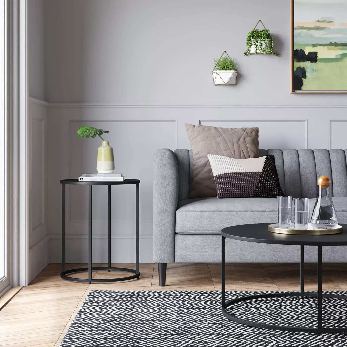 Glasgow Round Metal Coffee Table Black - Project 62™ MRM1016