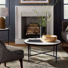 Load image into Gallery viewer, Pleasant Grove Round Marble Coffee Table White -  Studio McGee SB2182
