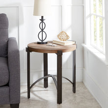 Load image into Gallery viewer, Silverwood Lewis End Table With Round Wood Top Brown 2022
