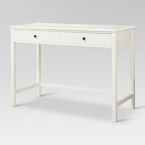White Wood Writing Desk with Drawers #9642