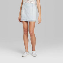 Load image into Gallery viewer, Women&#39;s Seamed Denim Mini Skirt
