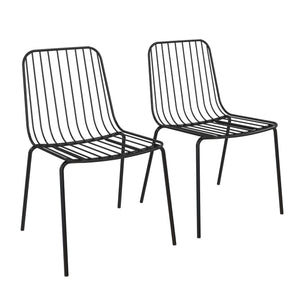 Set of 2 Callie Metallic Wire Dining Chair  2000