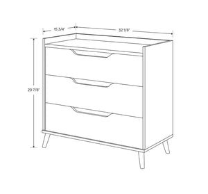 3 Drawer Modern Gallery Dresser Walnut Brown - Room Essentials™ 1184AH