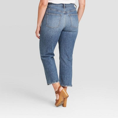 Women's High-Rise Vintage Straight Ankle Jeans