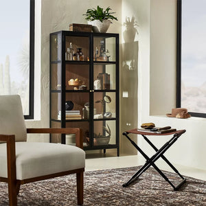 60" Crystal Cove Glass Cabinet Black