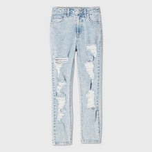 Load image into Gallery viewer, Women&#39;s High-Rise Distressed Mom Jeans
