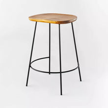 Load image into Gallery viewer, Metal Base Counter Height Stool with Wood Seat Brown - Threshold™ designed with Studio McGee 624AH
