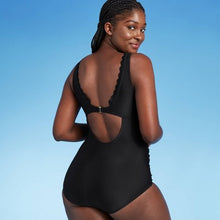 Load image into Gallery viewer, Women&#39;s Grommet Scallop Classic One Piece Swimsuit
