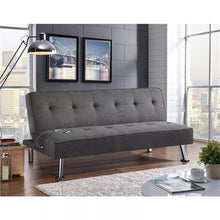 Load image into Gallery viewer, Modern Fabric Convertible Futon Sofa Bed with USB Ports
