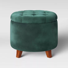 Load image into Gallery viewer, Tufted Round Storage Ottoman - Threshold™ 4092RR
