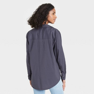 Women's Plus Size Long Sleeve Button-Down Shirt