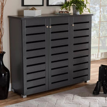 Load image into Gallery viewer, 3 Door Adalwin Wooden Entryway Shoe Storage Cabinet Gray - Baxton Studio MRM811
