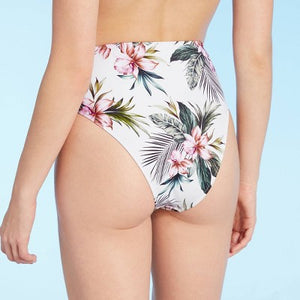 Women's High Leg High Waist Floral Bikini Bottom