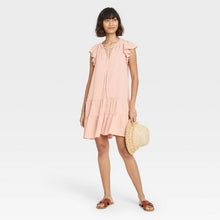 Load image into Gallery viewer, Women's Flutter Short Sleeve Ruffle Dress
