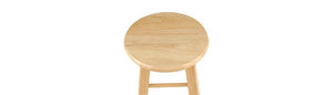 SINGLE Wood Backless Hardwood Natural BAR stool #CR1039
