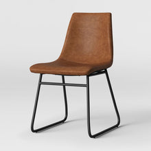 Load image into Gallery viewer, 32.7 Inches (H) x 18 Inches (W) x 23.5 Inches (D) Bowden Faux Leather and Metal Dining Chairs (Set of 2)
