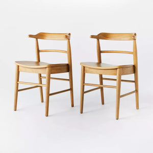 2pk Kaysville Curved Back Wood Dining Chair