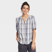 Load image into Gallery viewer, Women&#39;s Short Sleeve Button-Down Blouse
