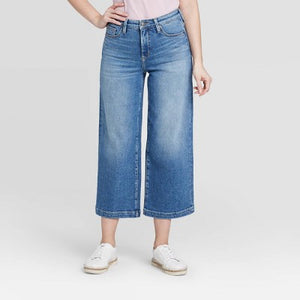 Women's High-Rise Wide Leg Cropped Jeans