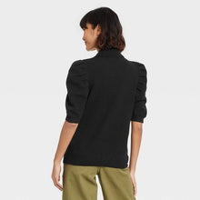 Load image into Gallery viewer, Women&#39;s Puff Elbow Sleeve Collared Neck Pullover Sweater
