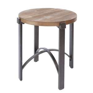 Silverwood Lewis End Table With Round Wood Top Brown 2022