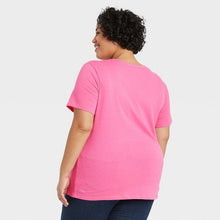 Load image into Gallery viewer, Women's Plus Size Short Sleeve V-Neck Essential T-Shirt
